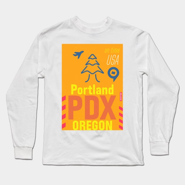 Oregon Portland PDX airport Long Sleeve T-Shirt by Woohoo